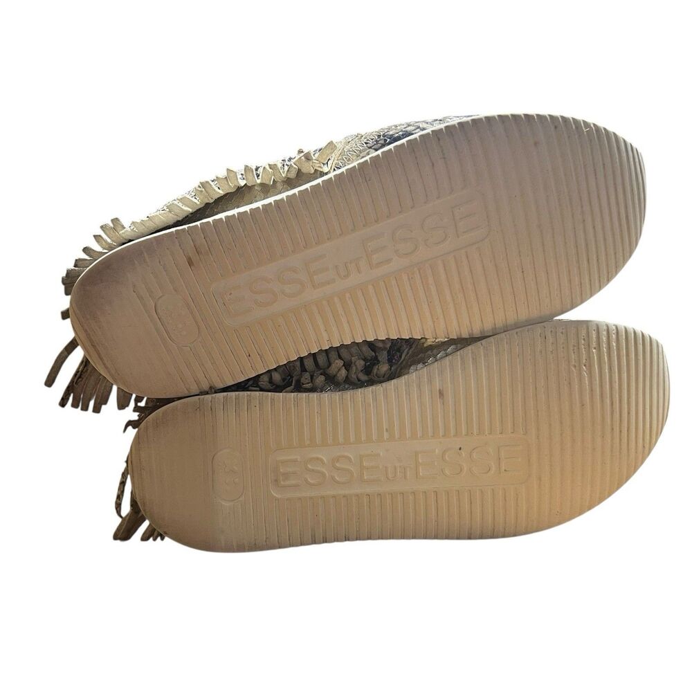 ESSEutESSE Metallic Python Print Lamb Leather Fri… - image 8